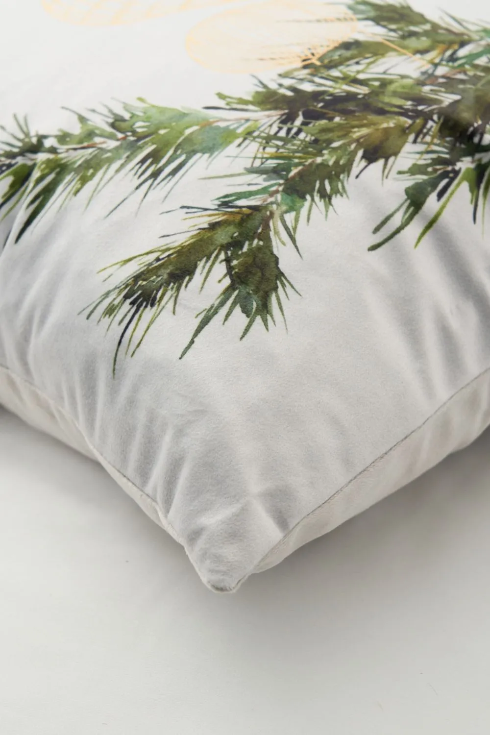 BHS Christmas Foil Bauble Design Cushion in Green 3