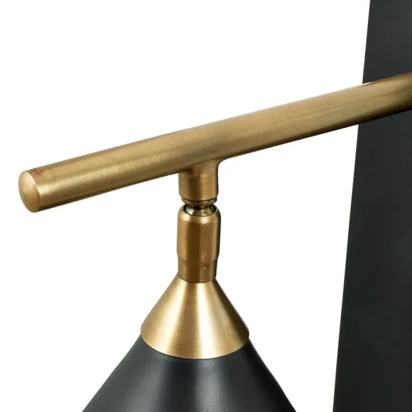 Zeta Matt Black and Antique Brass Wall Light 6