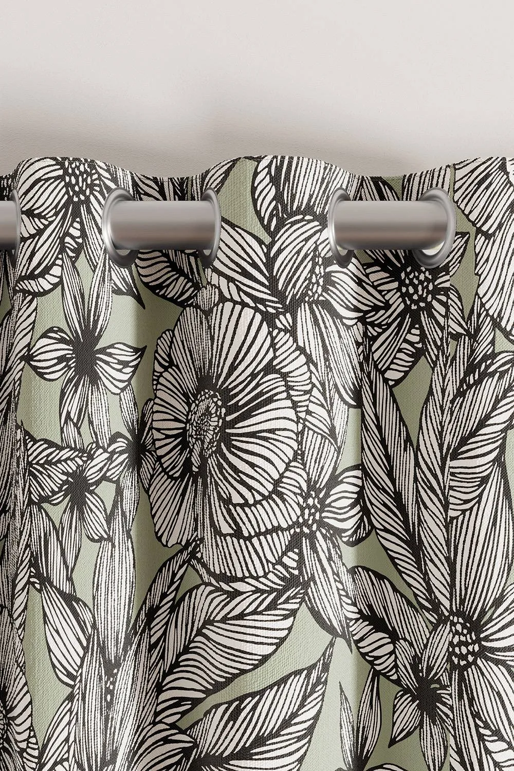 Ted Baker 'Vietnm' Cotton Lined Curtains in Green 2