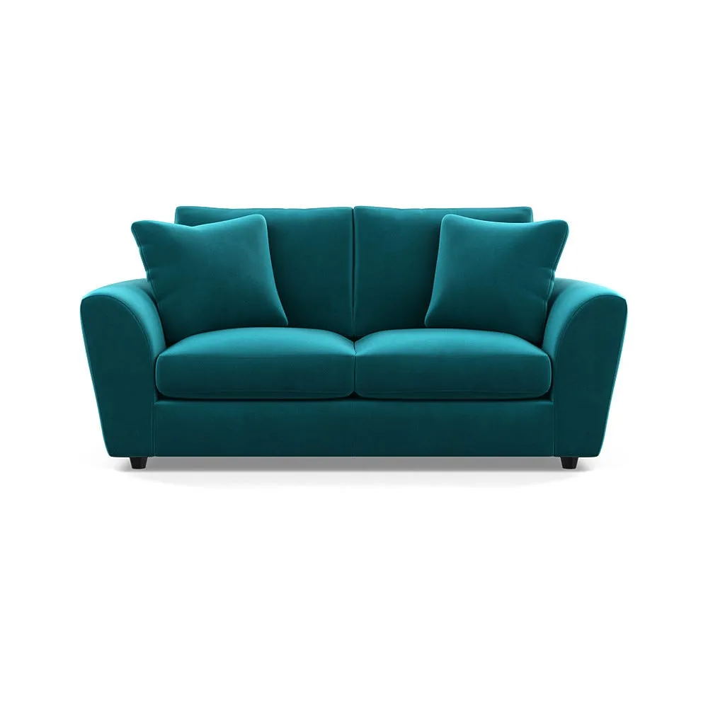 Heal's Snooze 3 Seater Sofa Smart Velvet Petrol Black Feet 1