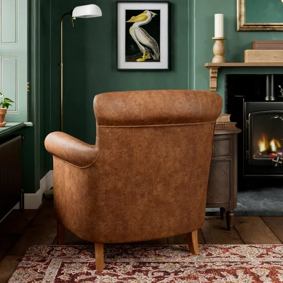 Alba Herringbone Faux Leather Armchair 2