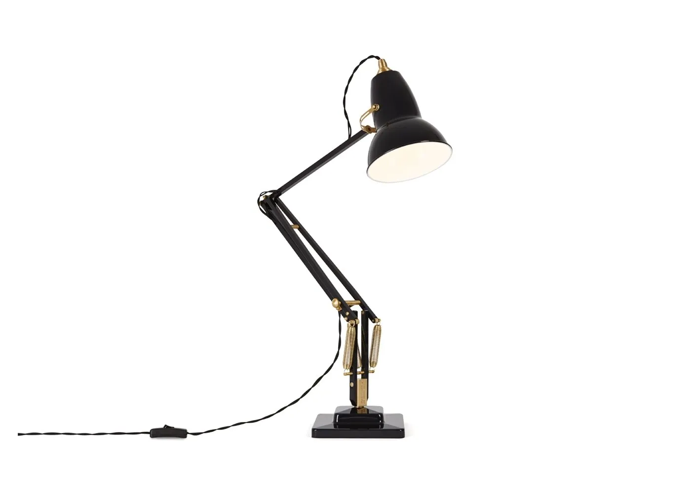 Anglepoise Original 1227 Brass Desk Lamp Jet Black 1