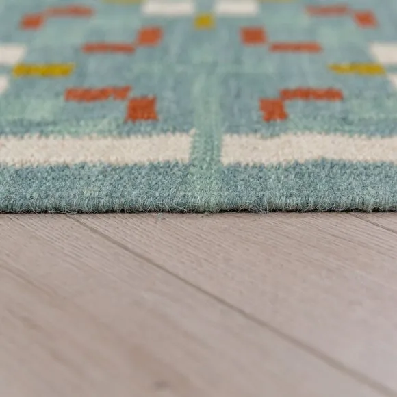 Awen Check Wool Blend Rug 4
