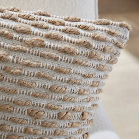 Jute Loop Striped Square Cushion 2
