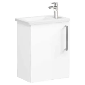 VitrA Avery Gloss White Wall Hung Cloakroom Vanity Unit & Basin - 575 x 450mm
