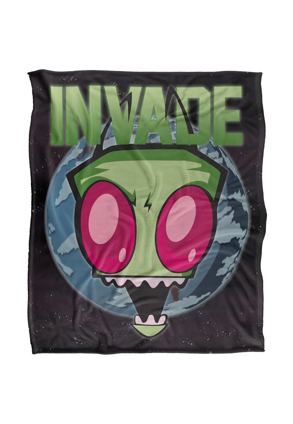 Nickelodeon Invader Zim Invade Silky Touch Super Soft Throw Blanket 152 X 127 cm in White