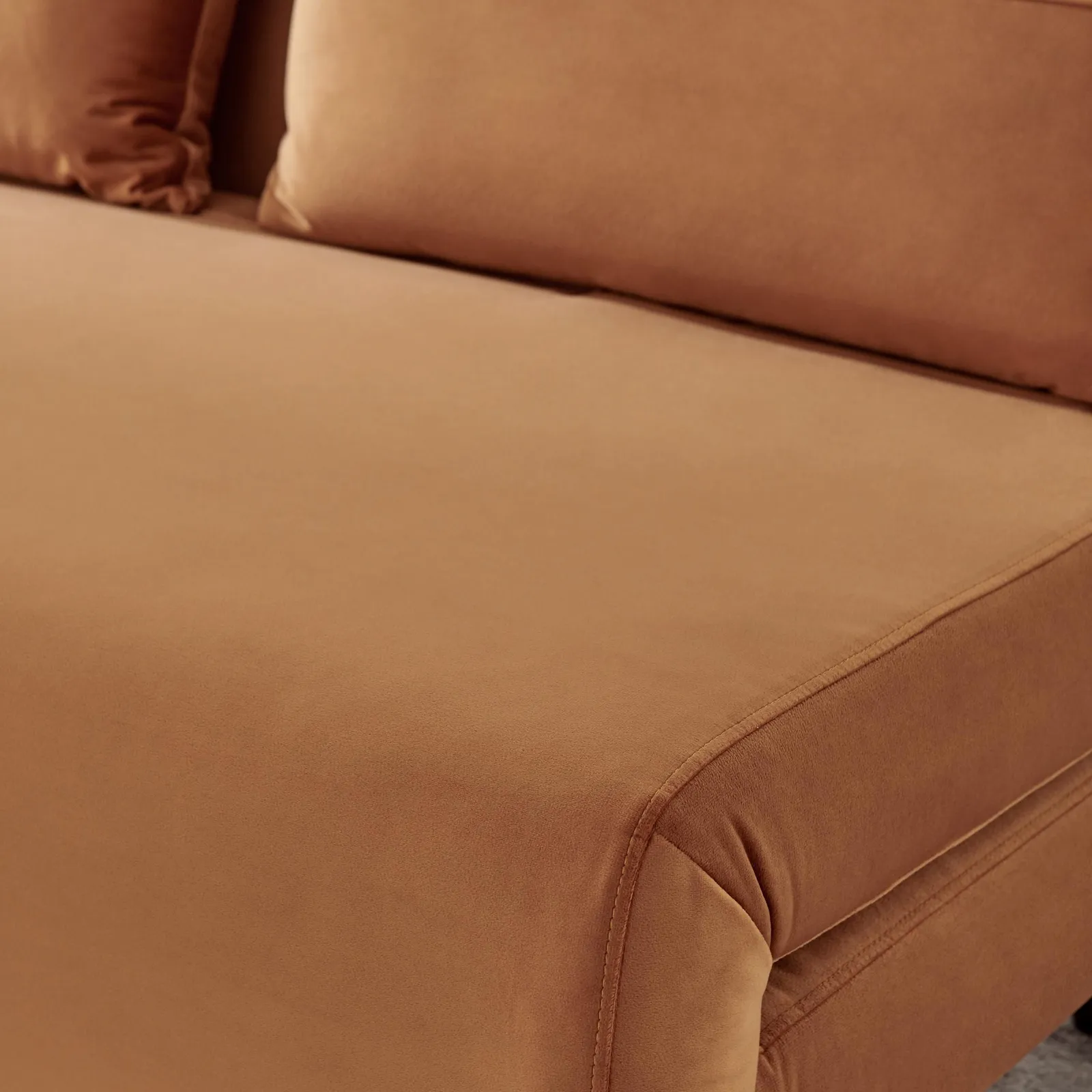 FurnitureboxUK Bobby Orange Velvet Double Folding Sofa Bed 6