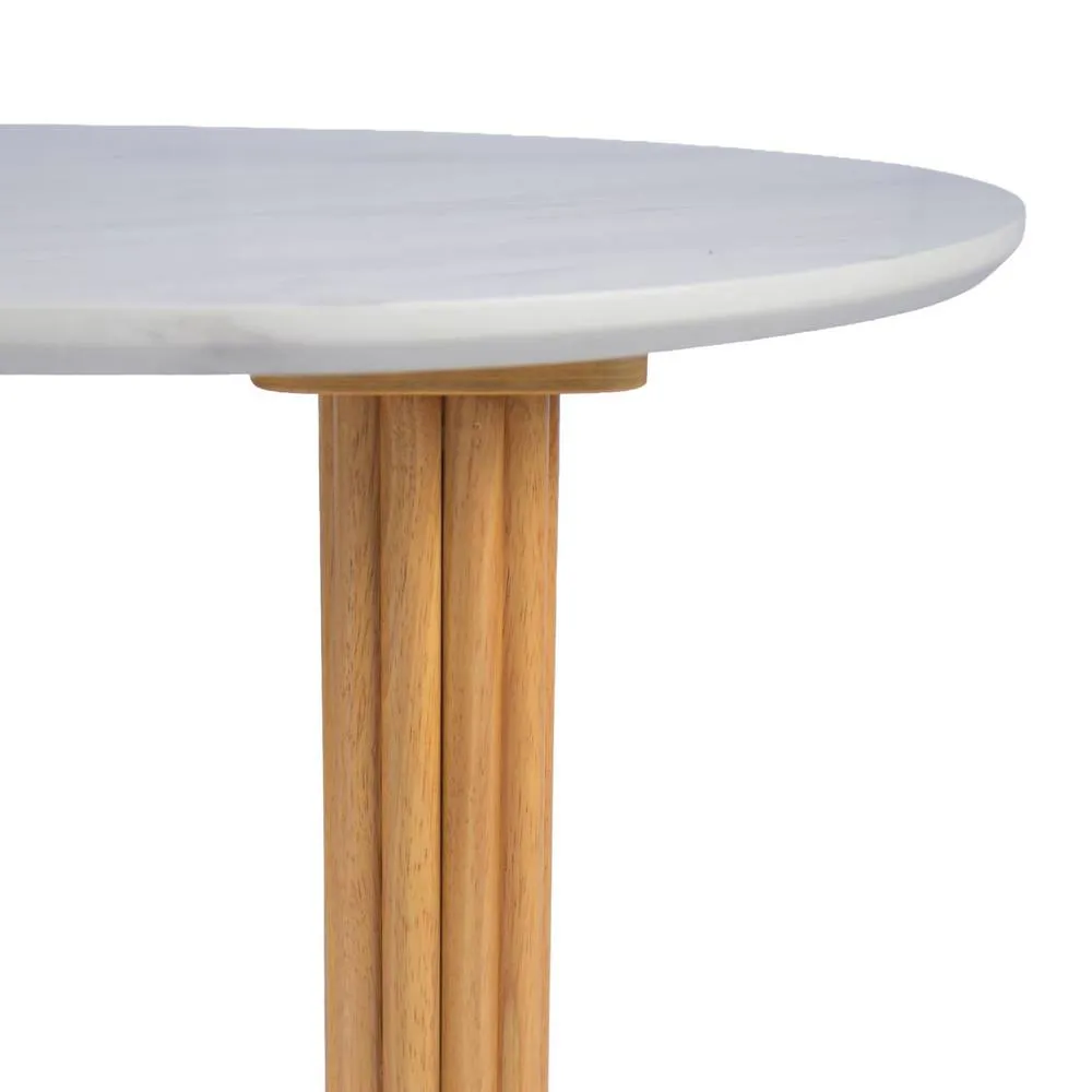 sweeek Oval coffee table in rubberwood with stone effect in Brown 4