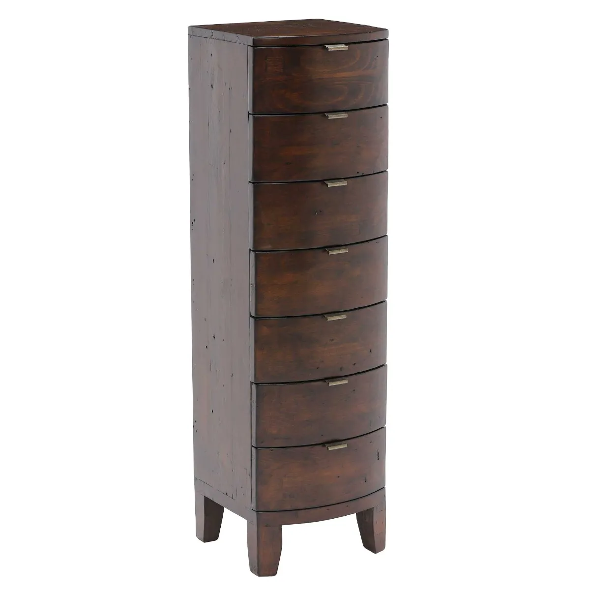 Navajos Reclaimed Wood 7 Drawer Tallboy, Chestnut