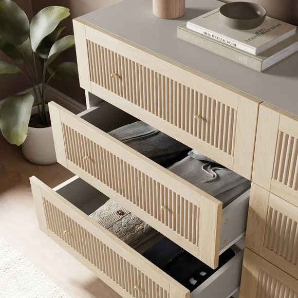 Maeva 6 Drawer Chest, Light Oak Effect 3