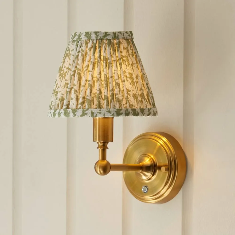 Netlighting Burley Rechargeable Wall Light Herb Garden Green 16cm Leaf Shade in Gold 4