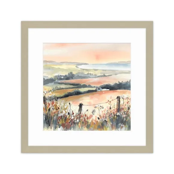 Peach Sea View Framed Print 2