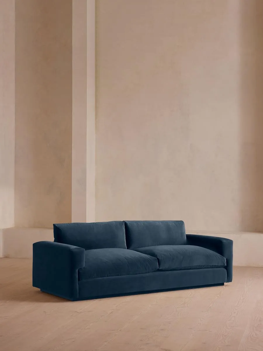 Mossley Three Seater Sofa, Velvet, Royal Blue