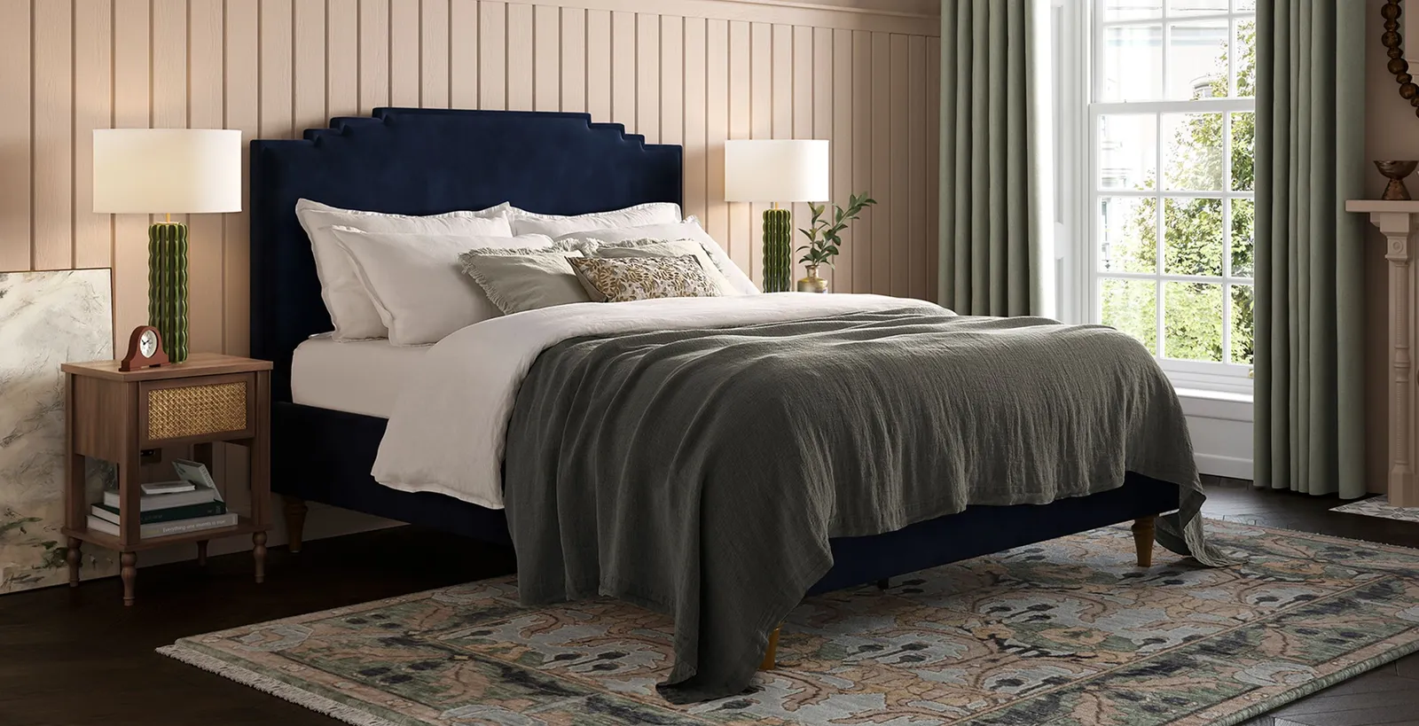 Wooster Bed, King - Navy