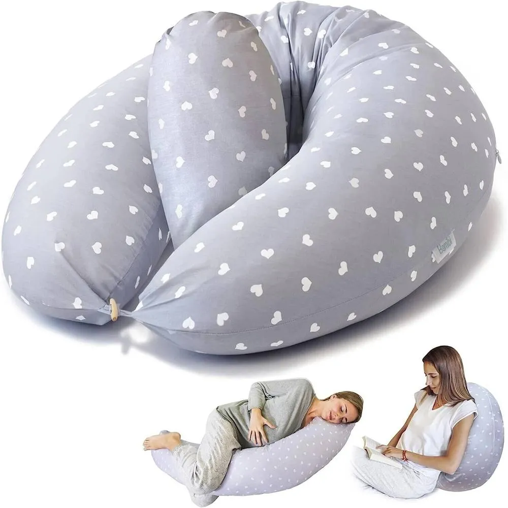 Havendro Pregnancy Pillow Maternity U Shape with Cover Case in Grey