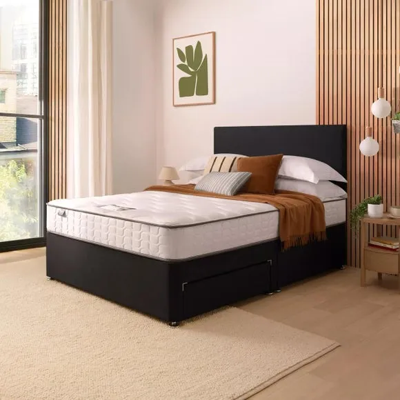 Silentnight Divan Bed With Fabric Paris Headboard and 800 Pocket Sprung Mattress 1