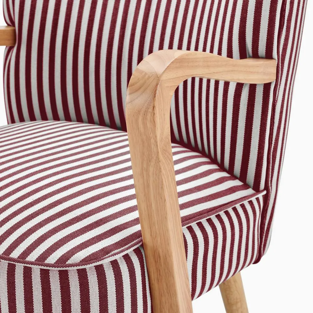 FurnitureboxUK Sylvie Accent Chair with Oak Effect Legs in Raspberry 6