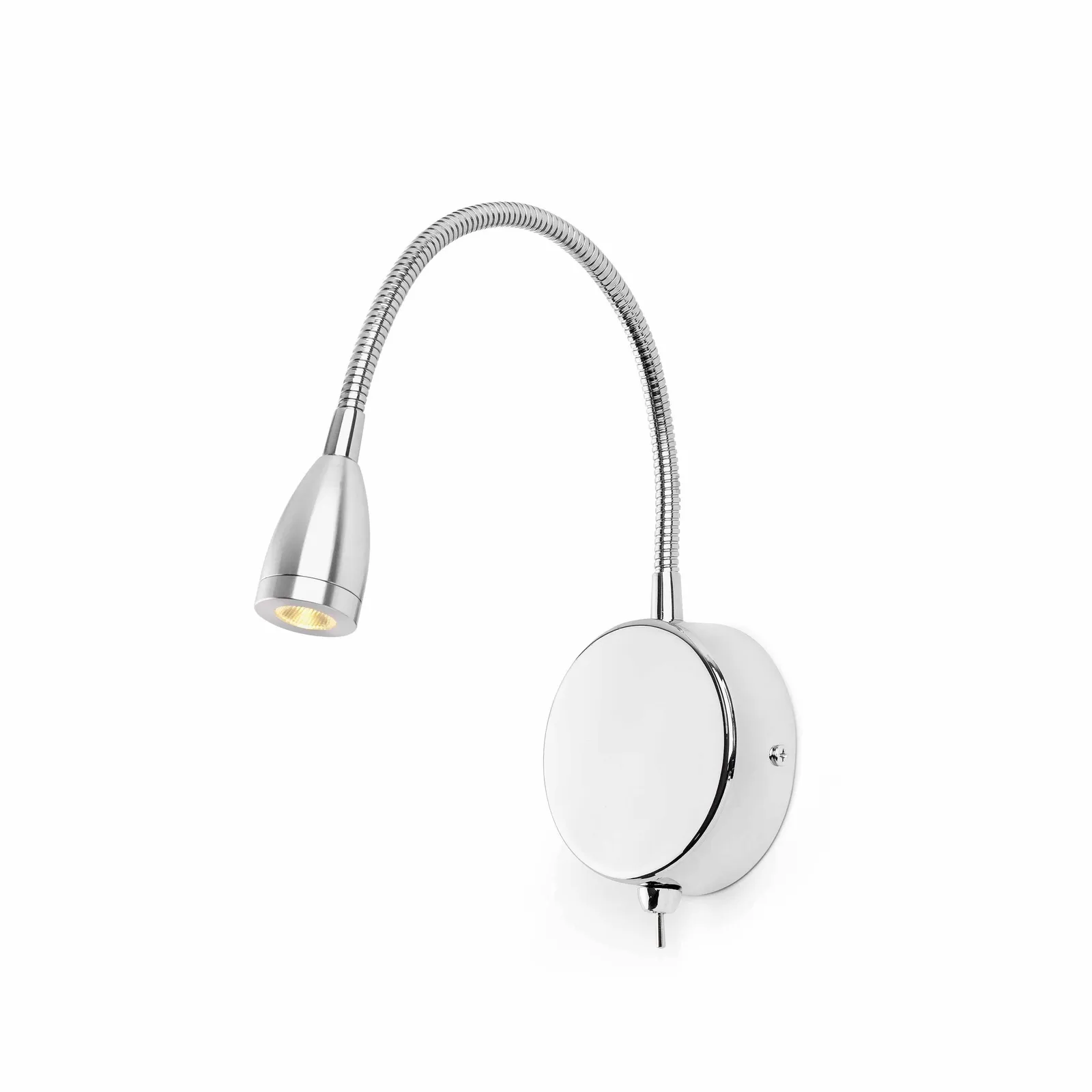 Netlighting Loke LED Indoor Wall Light Reading Lamp Chrome in Grey
