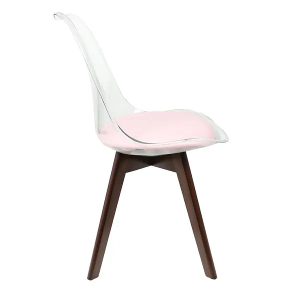 Fusion Living Soho Clear Plastic Dining Chair with Squared Legs 4