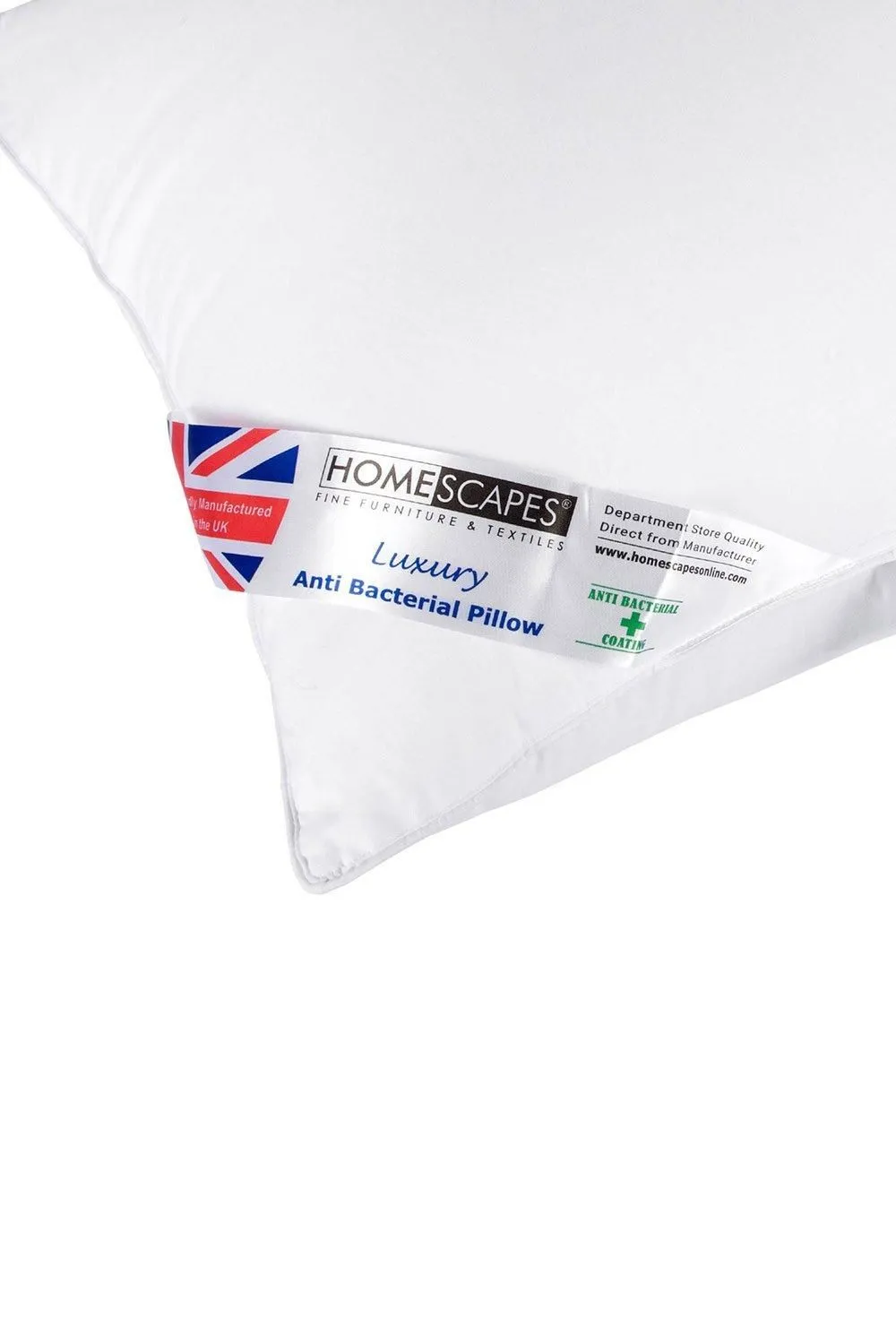 Homescapes Anti Bacterial Pillow Super Microfibre, 48 x 74 cm in White 2