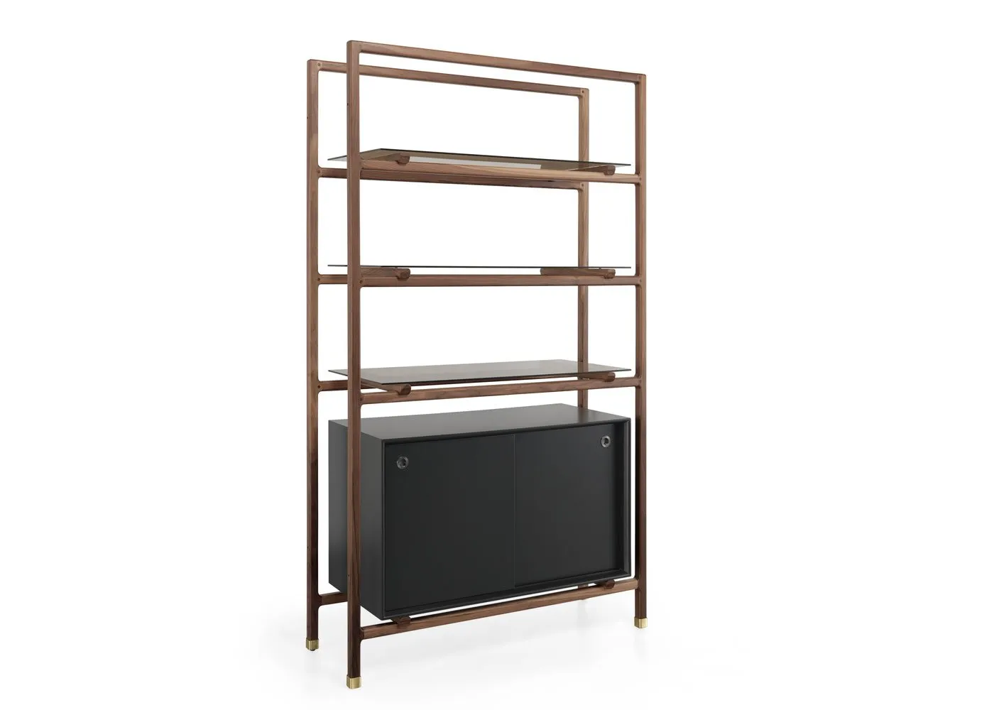 Wewood Float Bookshelf & Cabinet Walnut