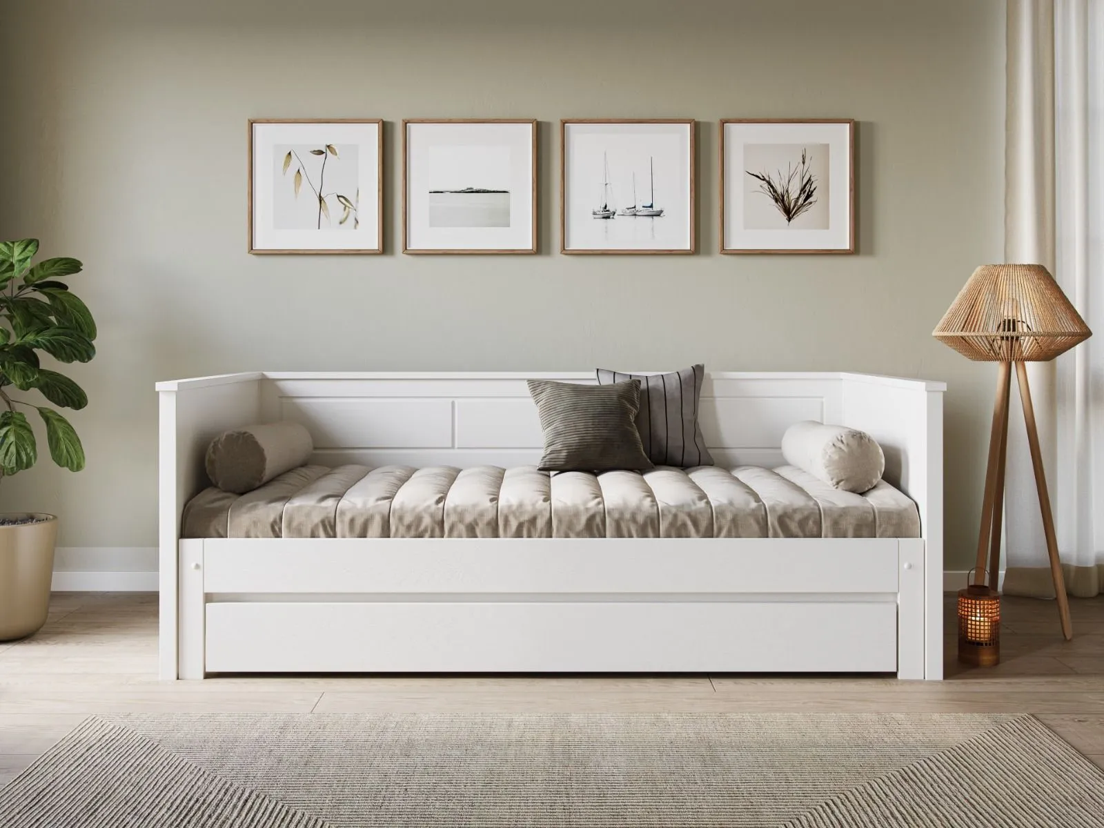 Flair Erika Solid Wood Guest Bed in White 4