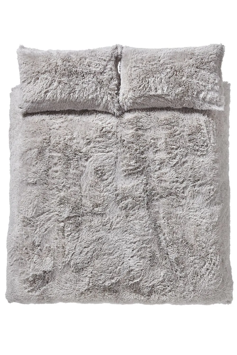 Catherine Lansfield 'Cuddly' Faux Fur Duvet Set in Silver 5