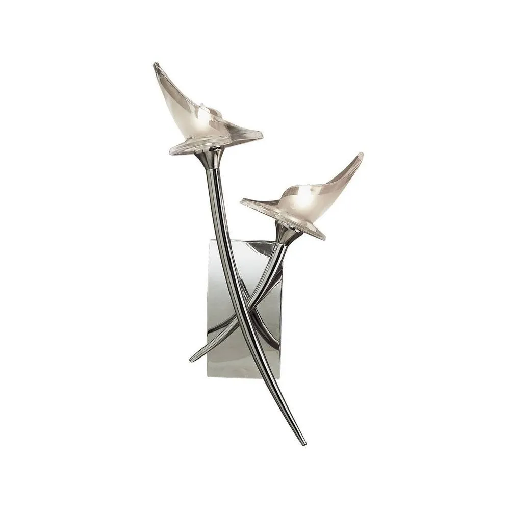 Netlighting Flavia Wall Lamp Switched 2 Light G9 Polished Chrome in Grey