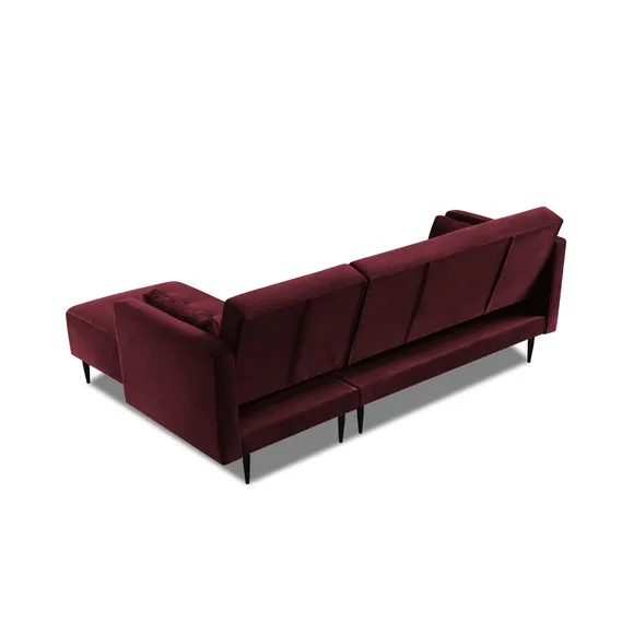 Selassi Velvet 3 Seater Corner Sofa Bed 4