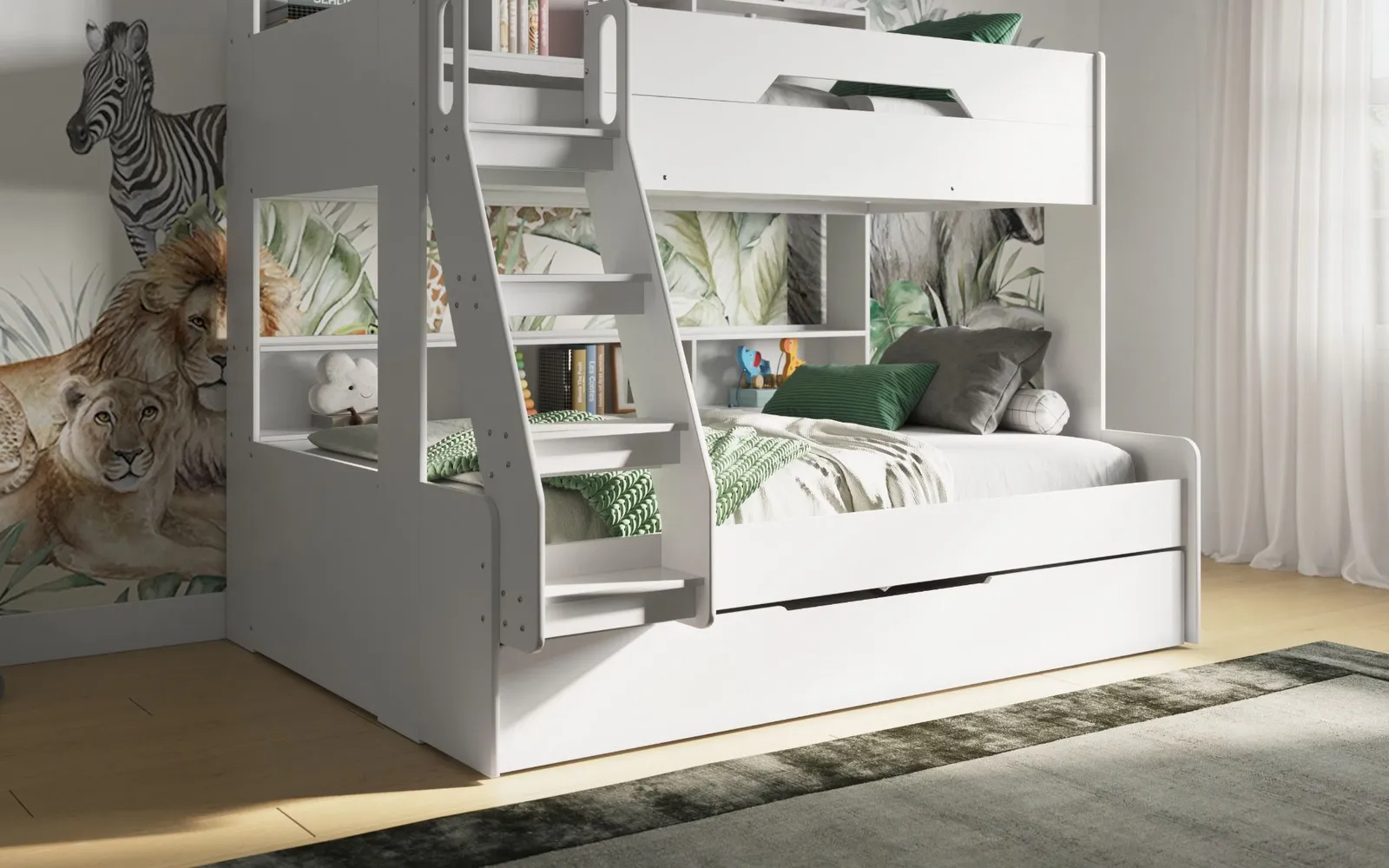 Flair Interstellar Triple Bunk Bed in White 3