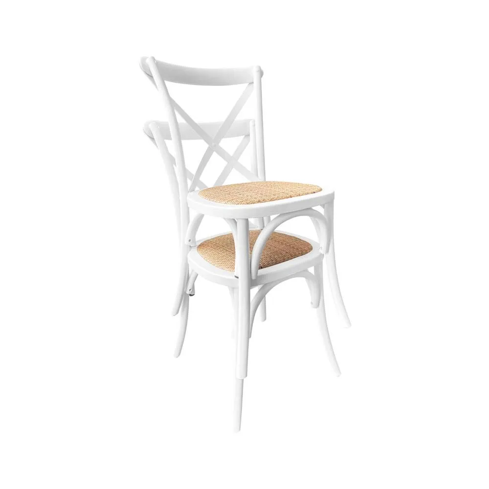 sweeek Set of 4 vintage wooden bistro chairs in White 5
