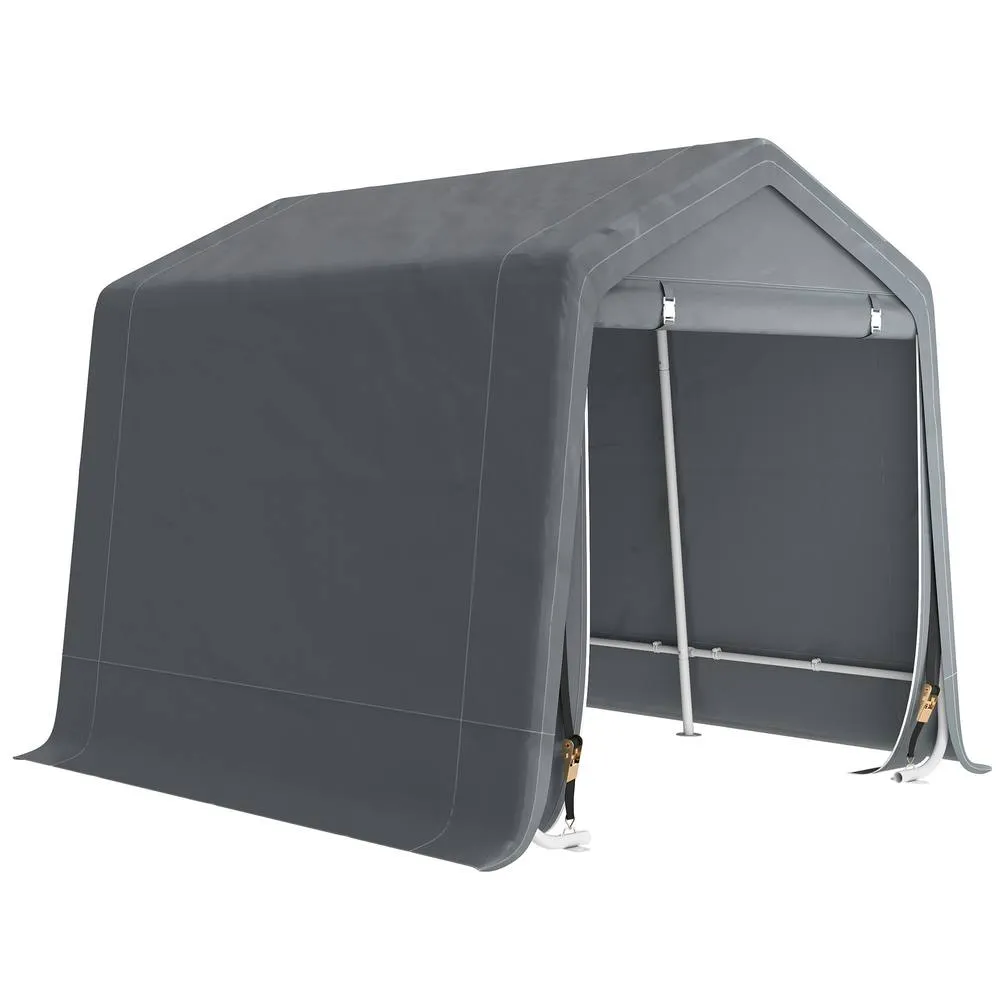 OUTSUNNY Outdoor Garden Storage Shed Waterproof Bike Tent w/ Zipper Doors in Dark Grey 2