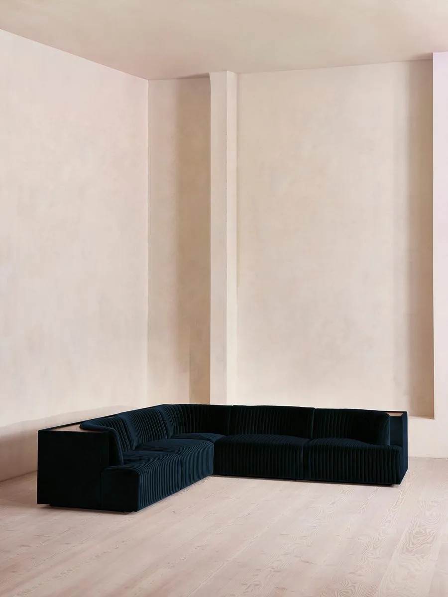 Hamish Modular Sofa, Corner Sofa, Velvet, Royal Blue