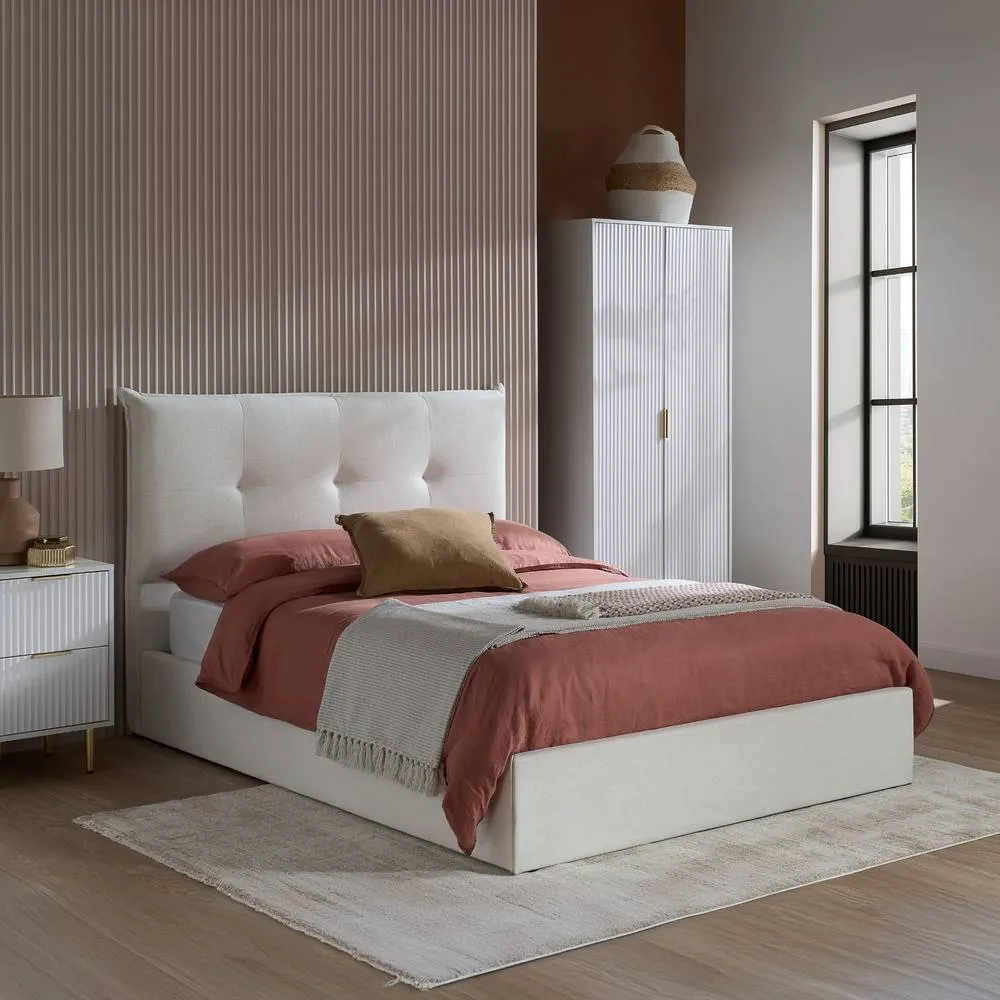 Birlea Haven Ottoman King Bed in Off-White