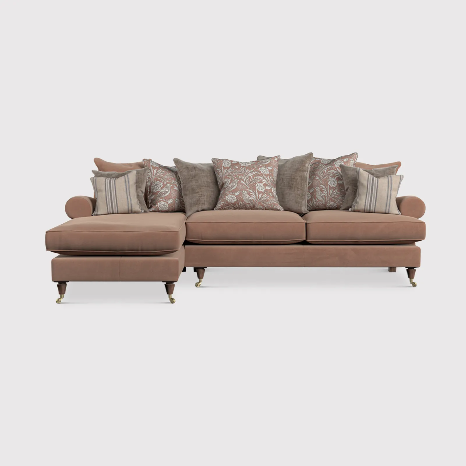 English Heritage Finch Large Lhf Chaise Pillow Back, Pink Fabric | Barker & Stonehouse