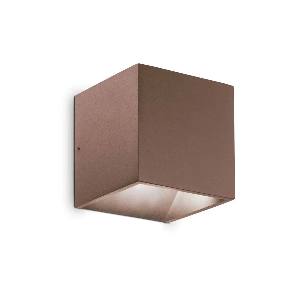Netlighting Rubik Integrated LED Outdoor Up Down Wall Lamp Coffee 730Lm 4000K IP54 in Brown