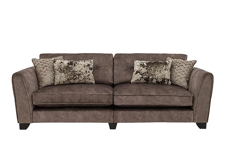 Mariah 4 Seater Fabric Classic Back Split Frame Sofa - Dapple Chocolate