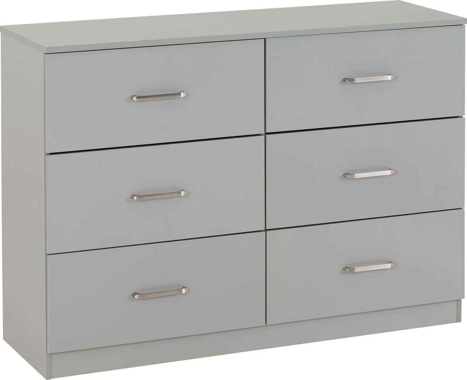 Seconique Dakotia 6 Drawer Chest in Light Grey 3
