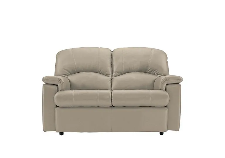 Chloe 2 Seater Leather Sofa - No Recliner - Oxford Mushroom