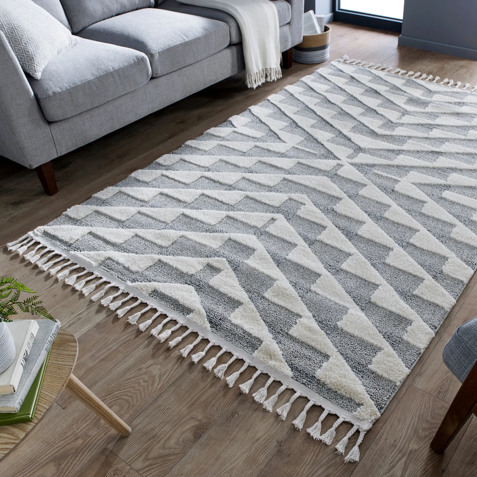 Hampton Geometric Rug Grey