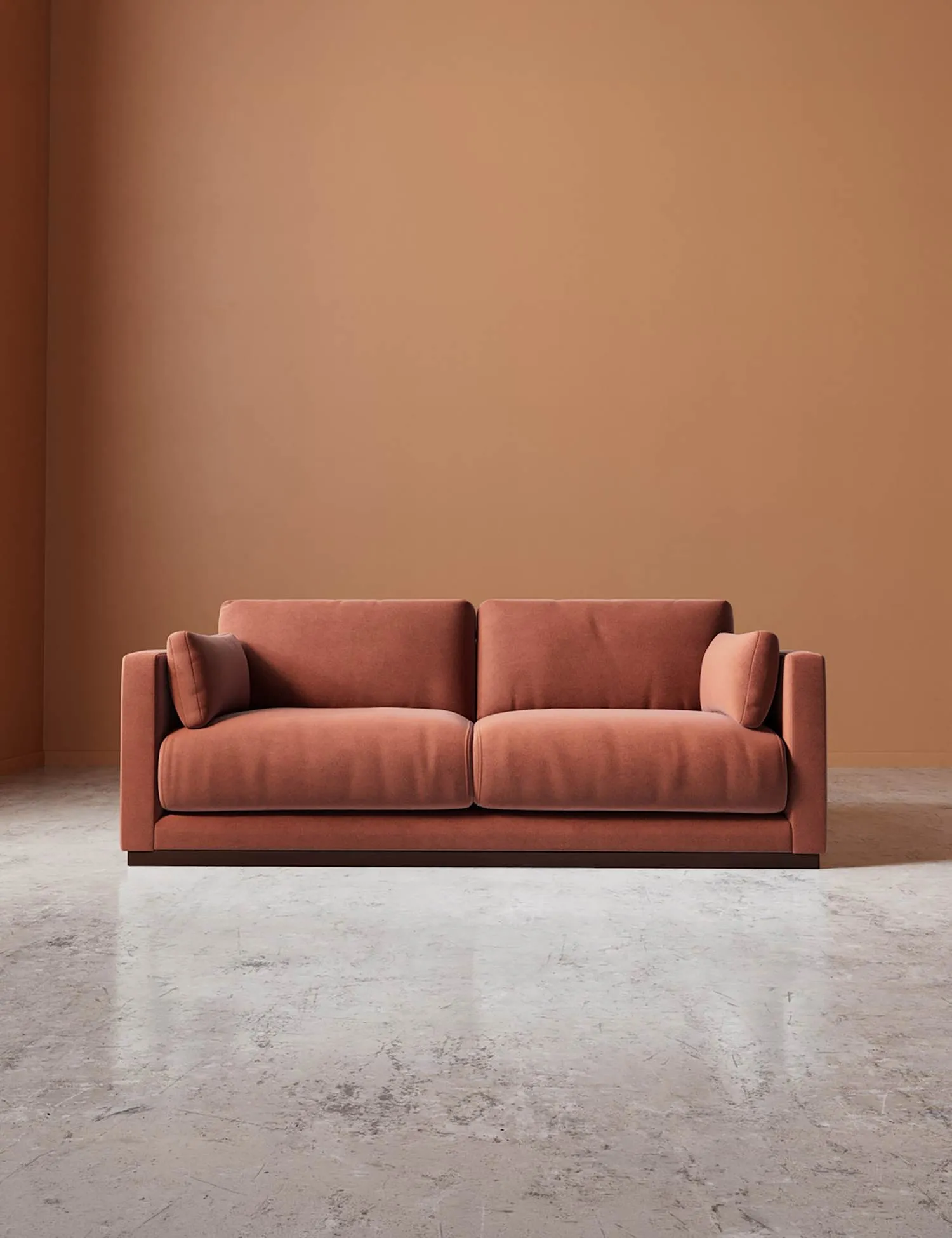 Swoon Easy Velvet 2 Seater Sofa Brown