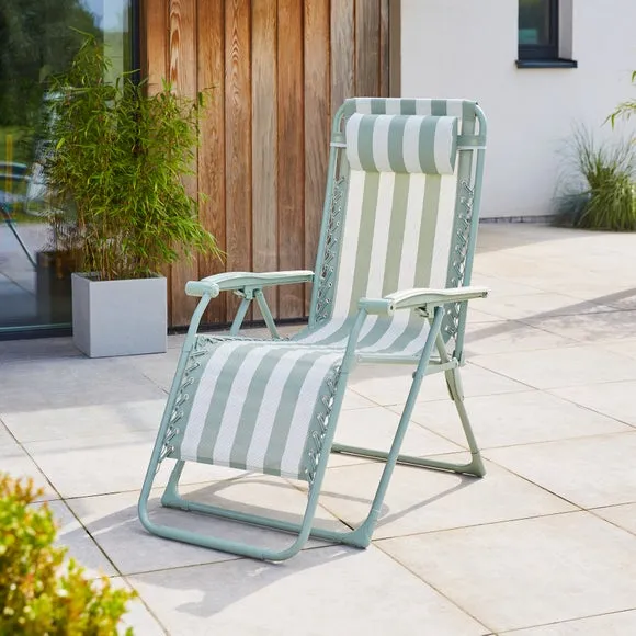 Helsinki Beatrice Striped Reclining Sun Lounger Chair 3