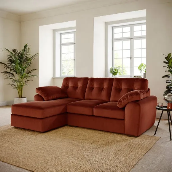 Milton Matte Velvet Corner Chaise Sofa 1