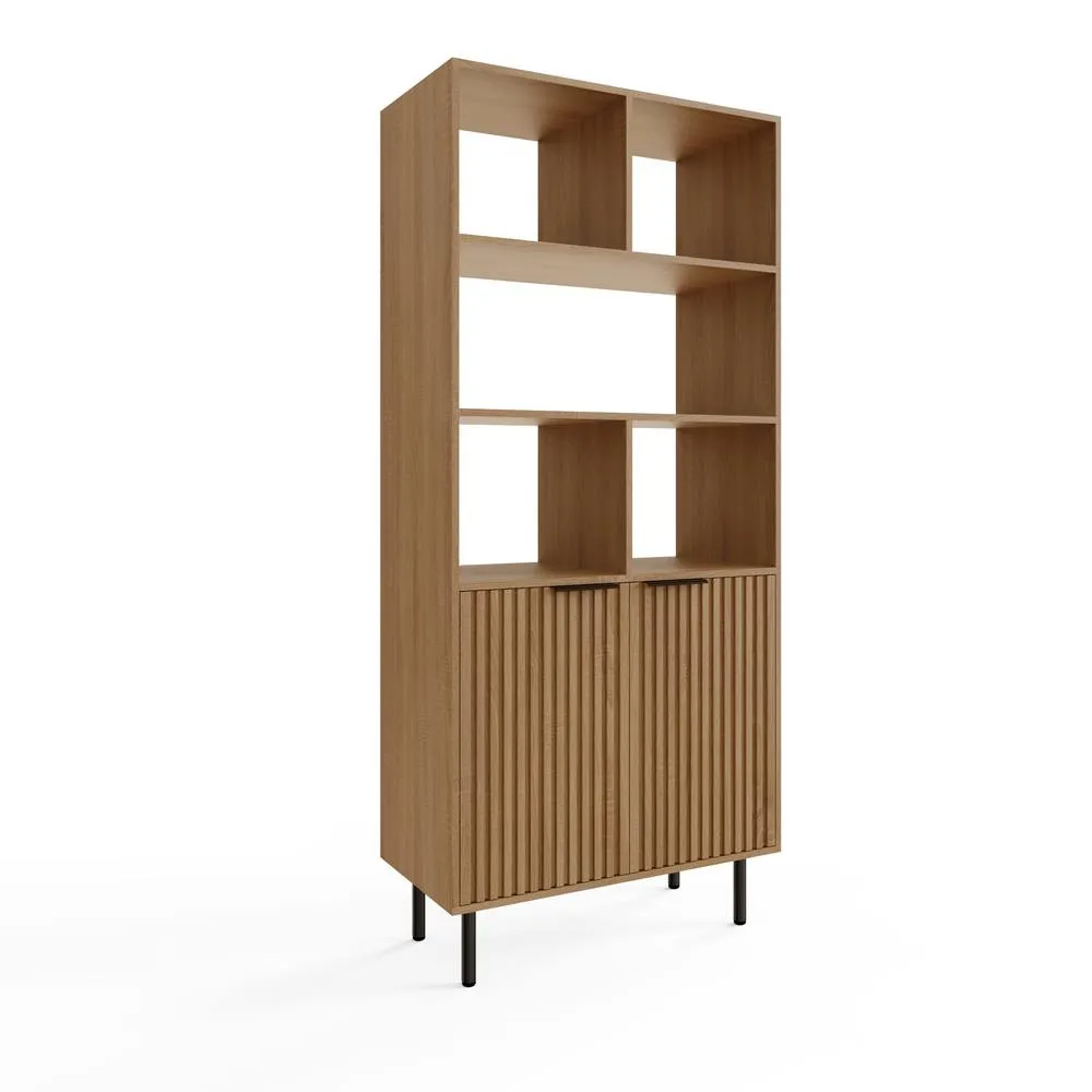 GFW Nervata Bookcase in Light Oak 2