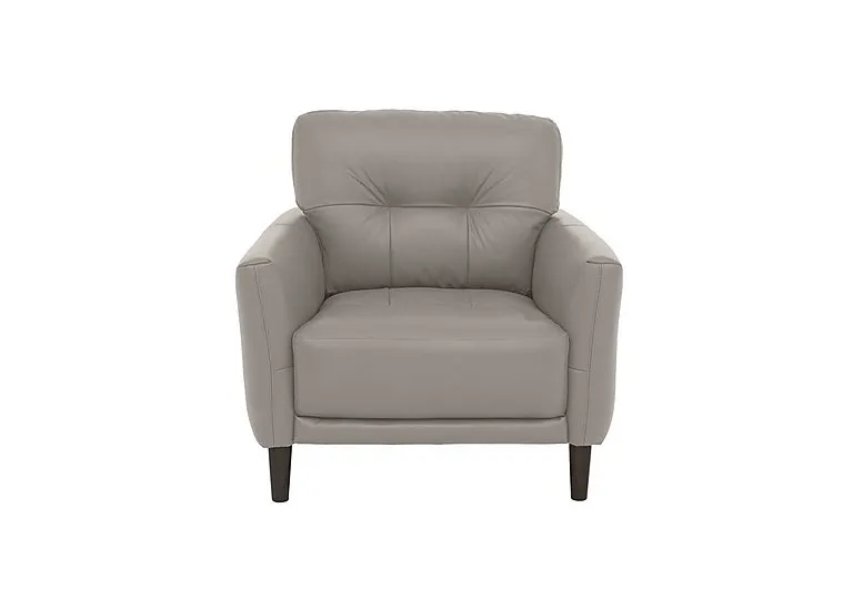Uno Leather Chair - Silver Grey