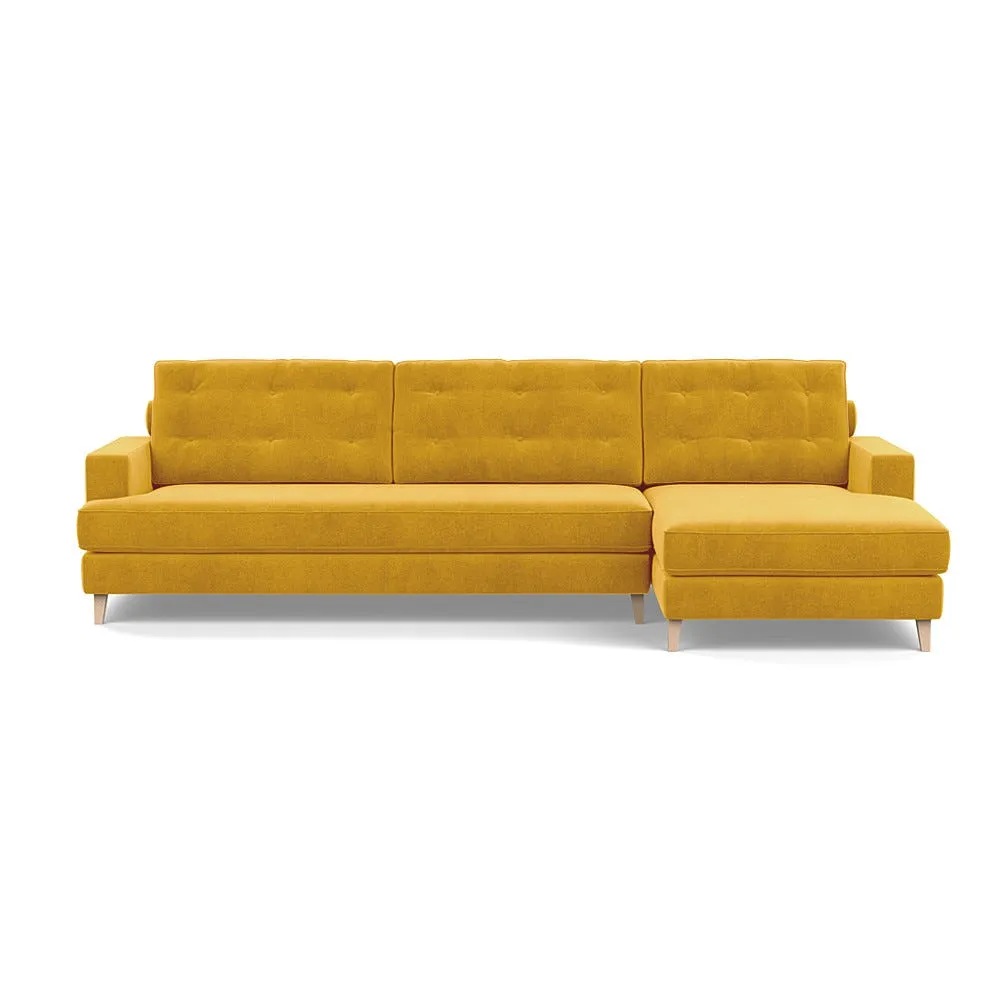 Heal's Mistral Right Hand Facing Corner Sofa Smart Luxe Velvet Canary Natural 1