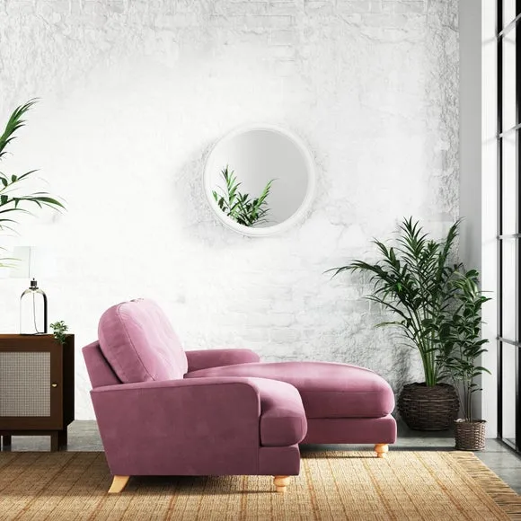 Martha Vintage Chenille Corner Chaise Sofa 3