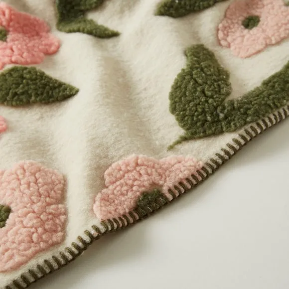 Floral Jacquard Throw Blanket 130cm x 180cm 3