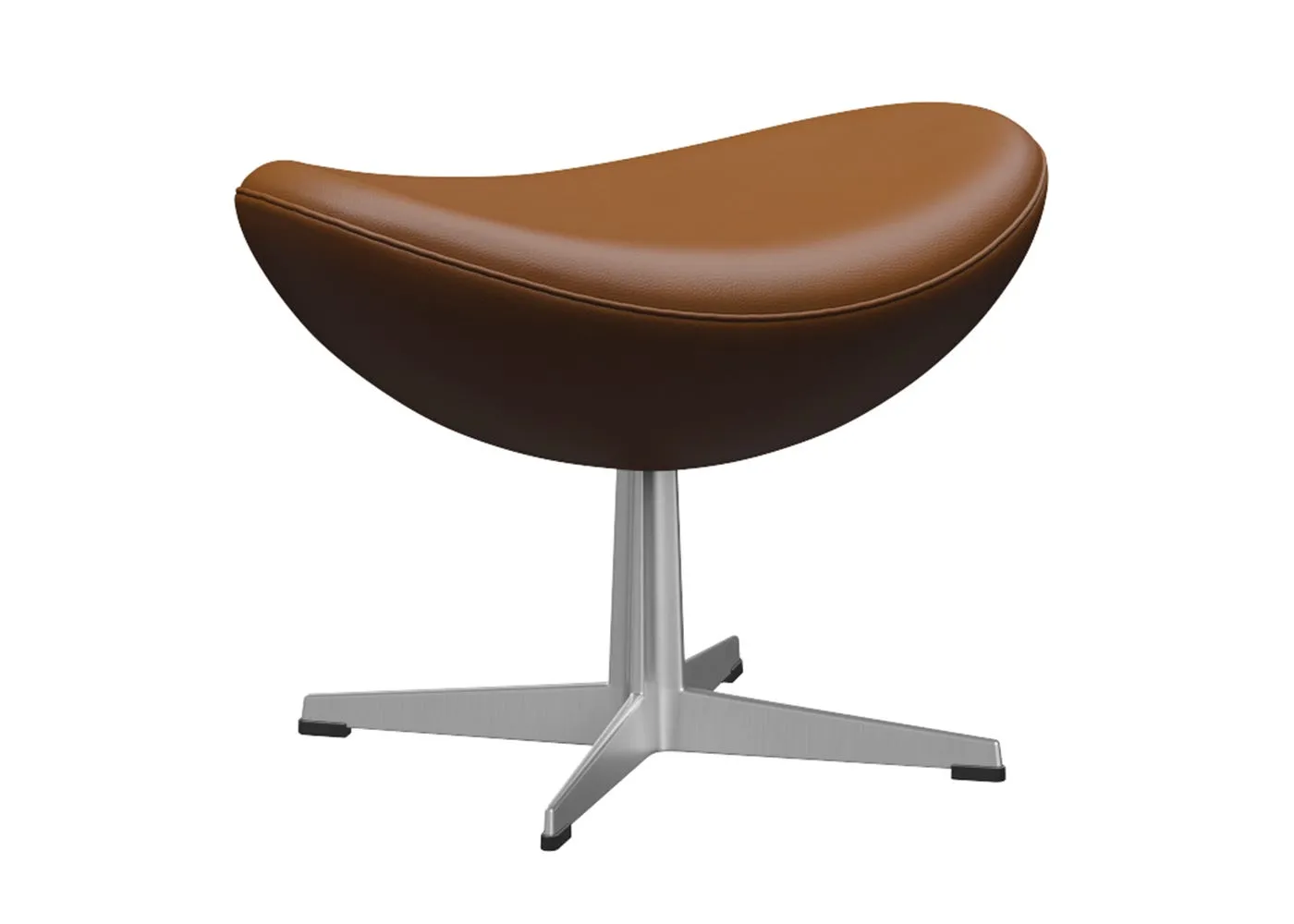 Fritz Hansen Egg Footstool Aura Leather Walnut Brushed Aluminium Legs 1
