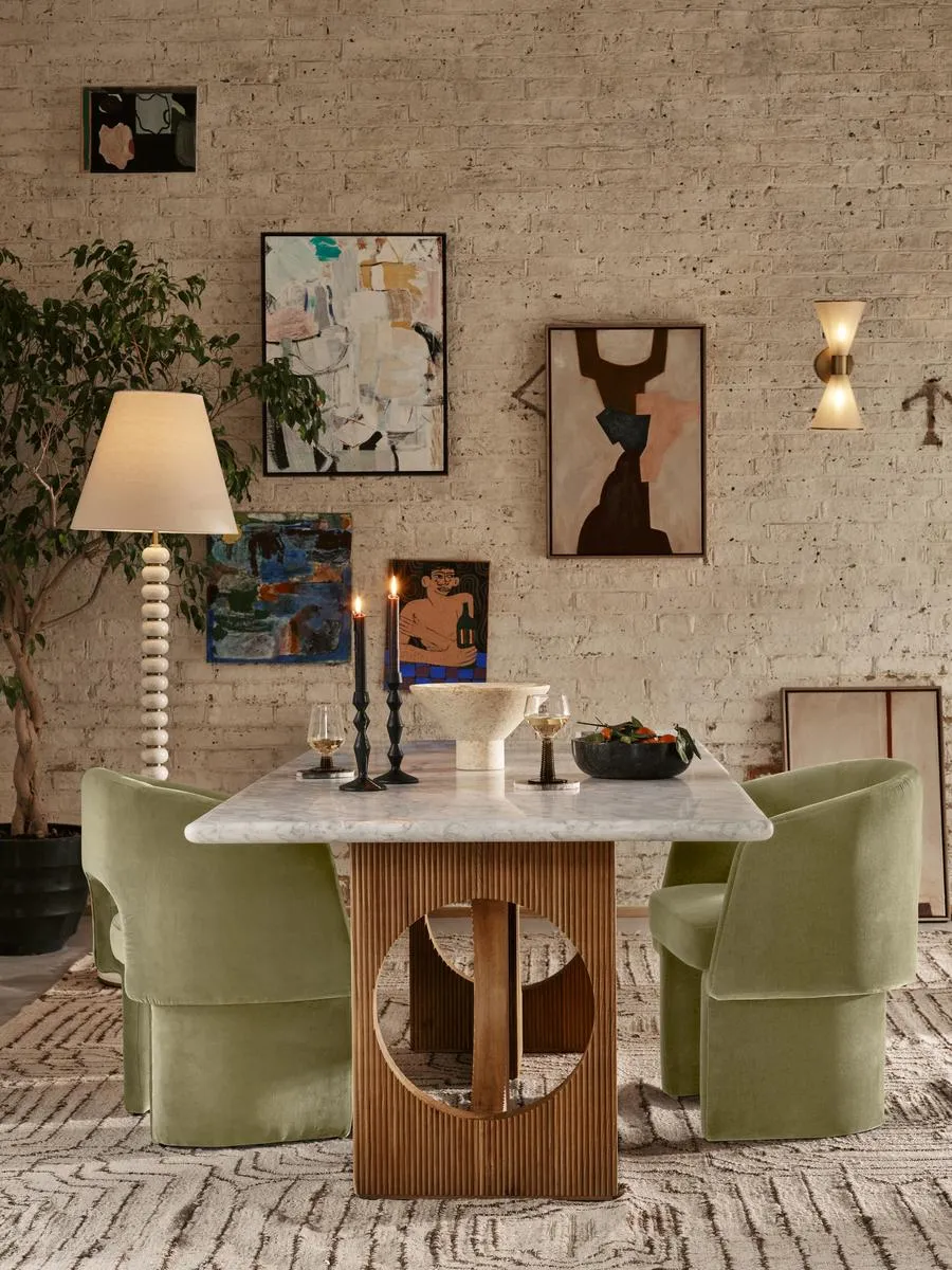 Elliot Dining Table, Carrara Marble